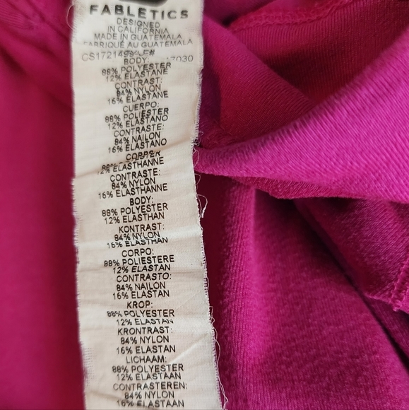 Fabletics pink capri athletic leggings Diagonal mesh inserts SZ Small - Picture 3 of 8
